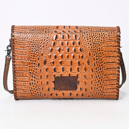 American Darling Brown Crocodile-Embossed Leather Crossbody Bag Last Rodeo Western Wear & Hat Bar
