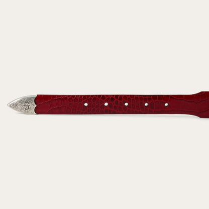 Stetson Women’s Croco Print Tapered Leather Belt – Red Last Rodeo Western Wear & Hat Bar
