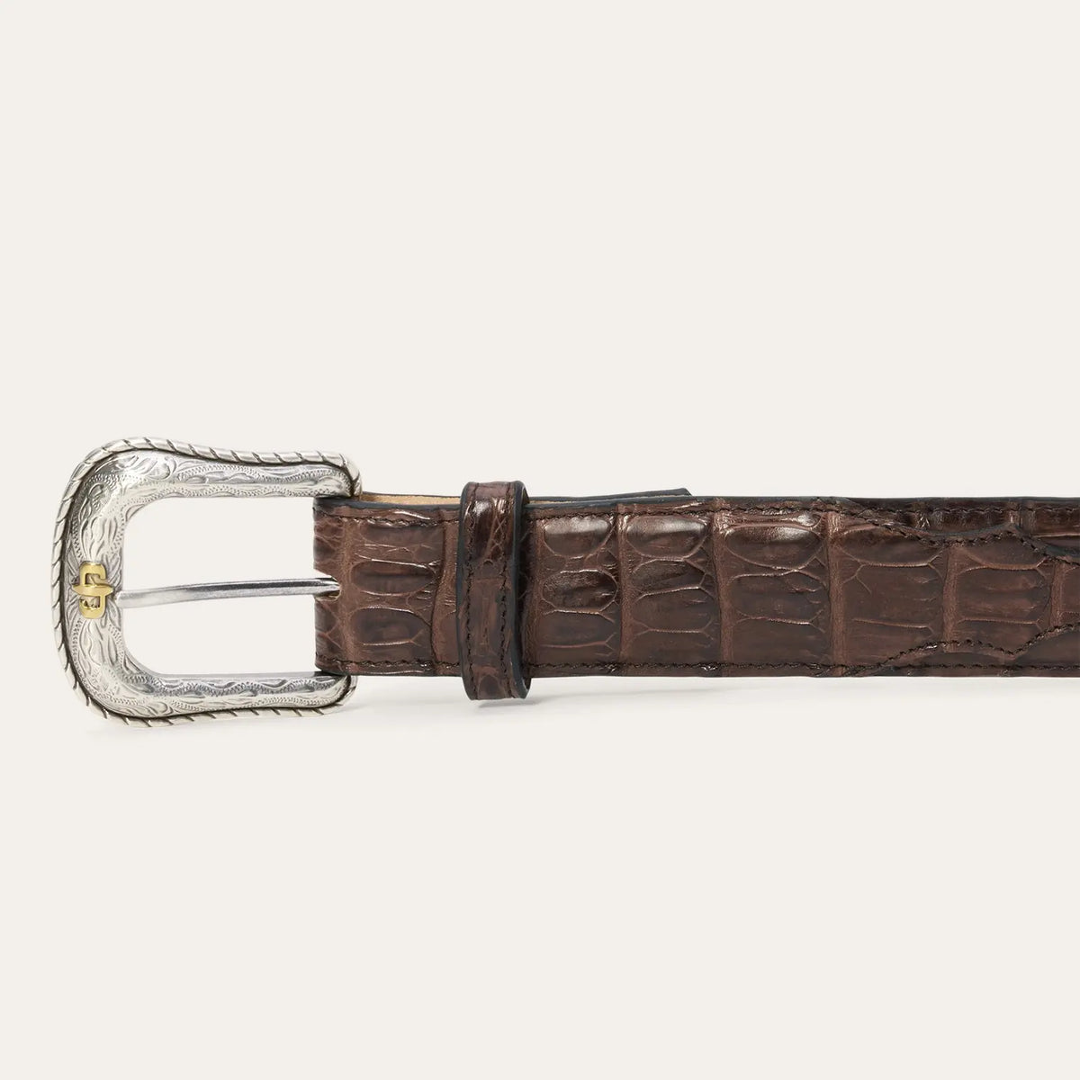 Stetson cigar caiman belt buckle detail