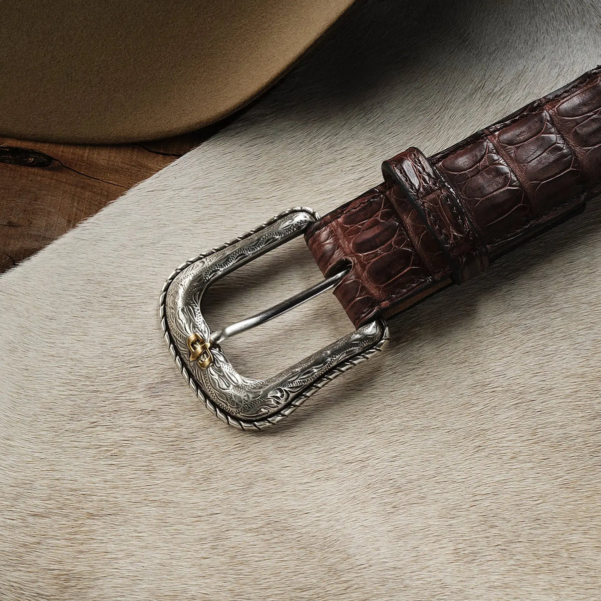 Stetson cigar caiman belt styled western outfit