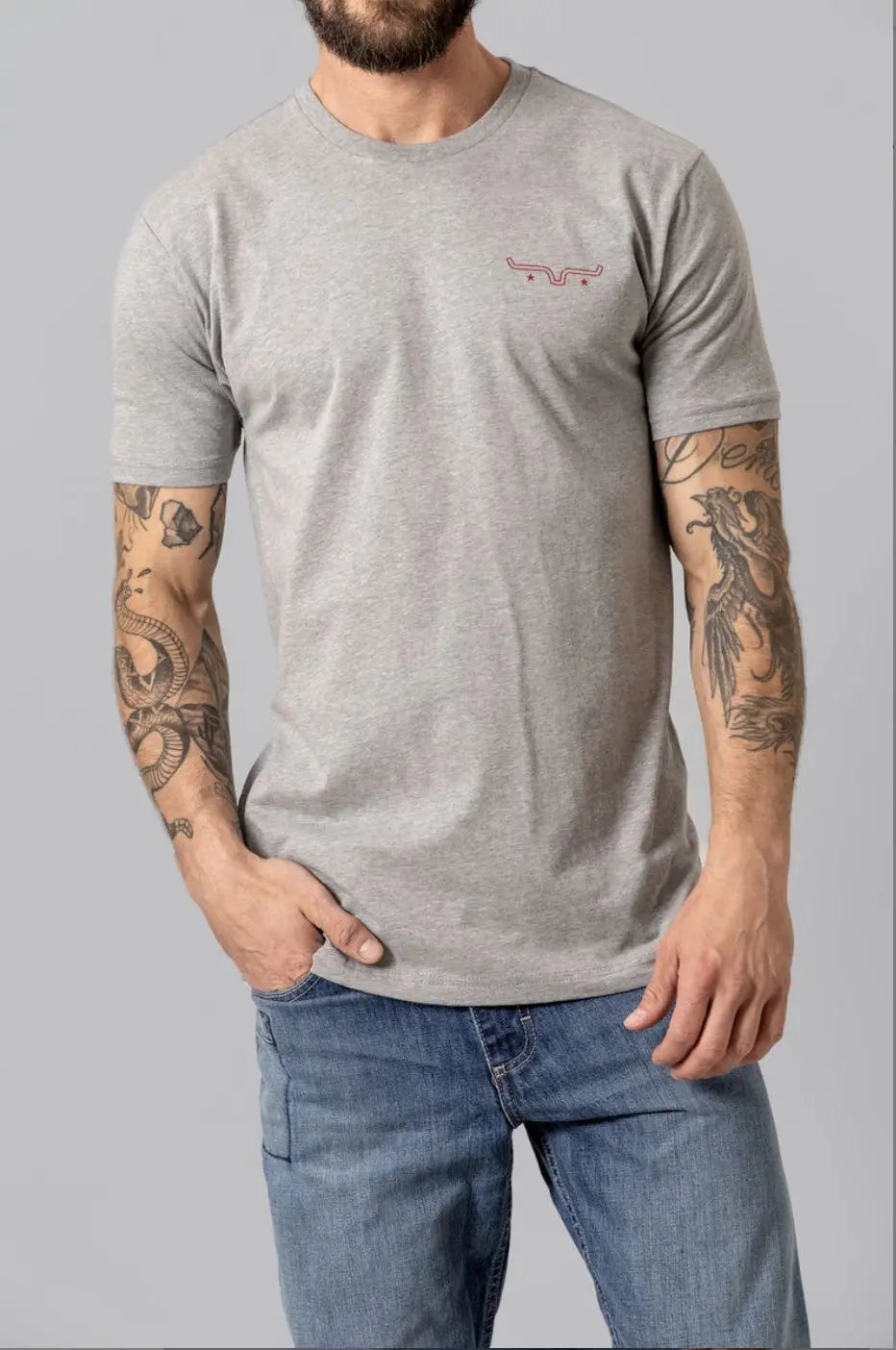 Kimes Ranch American Bullseye Tee – Dark Grey Heather Kimes Ranch