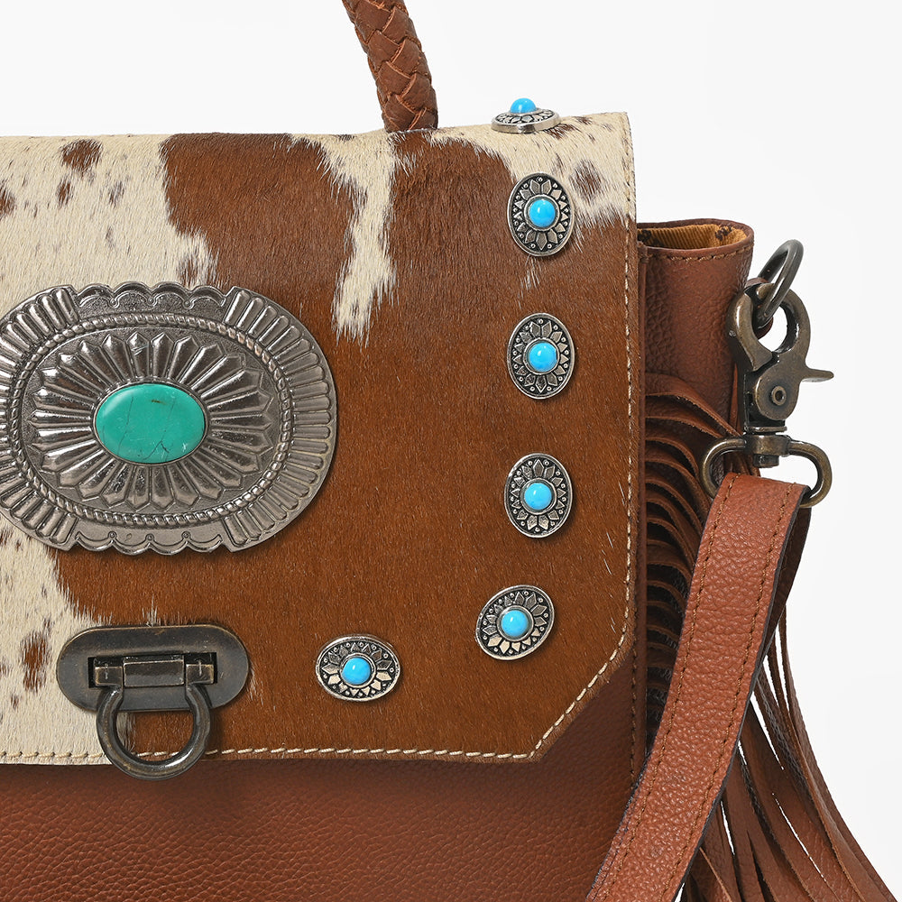 American Darling Cowhide Western Leather Fringe Crossbody Bag Last Rodeo Western Wear & Hat Bar