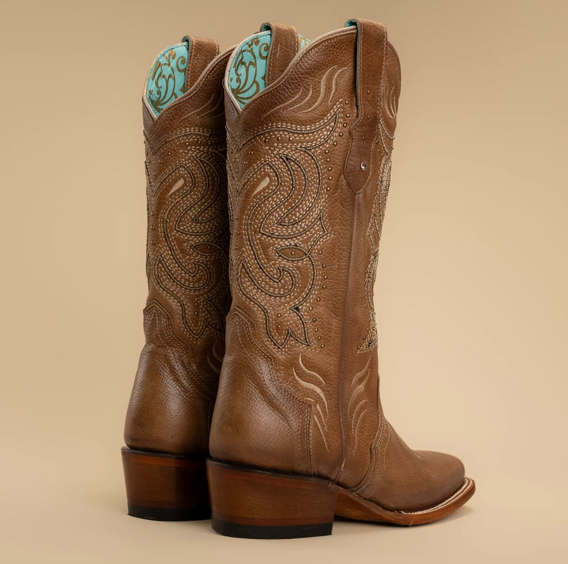 Dusty Caramel Embroidered Cowgirl Boots