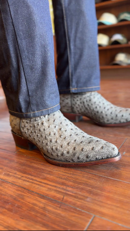 Men’s Gray Leather Western Boots Last Rodeo Western Wear & Hat Bar