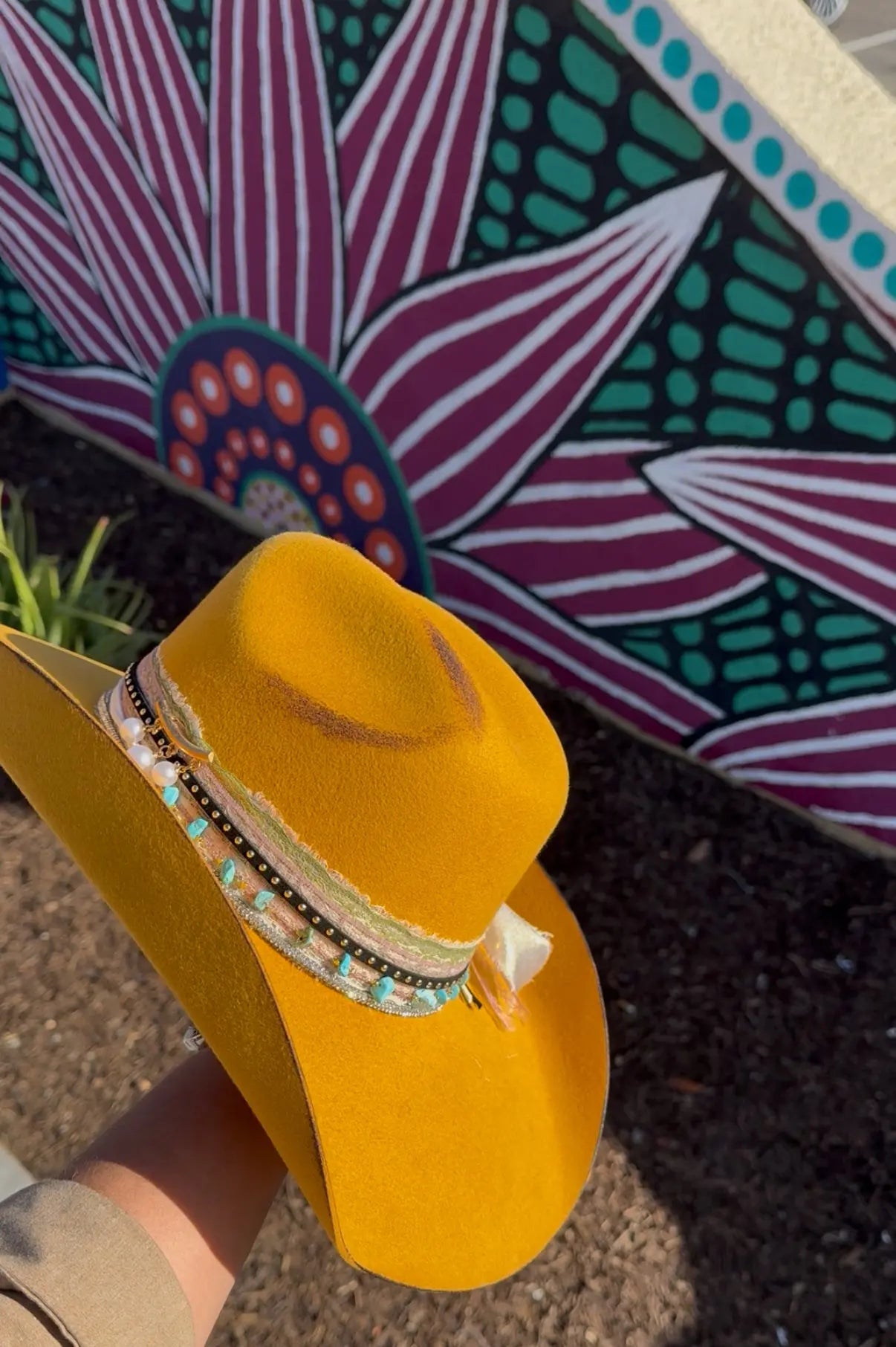 Save a Horse Ride the Cowboy Mustard Yellow Custom Cowboy Hat Last Rodeo Western Wear & Hat Bar