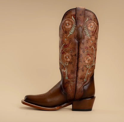 Desert Blossom Square Toe Cowgirl Boots