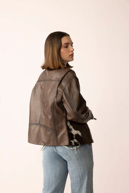 Emberhide leather jacket back view