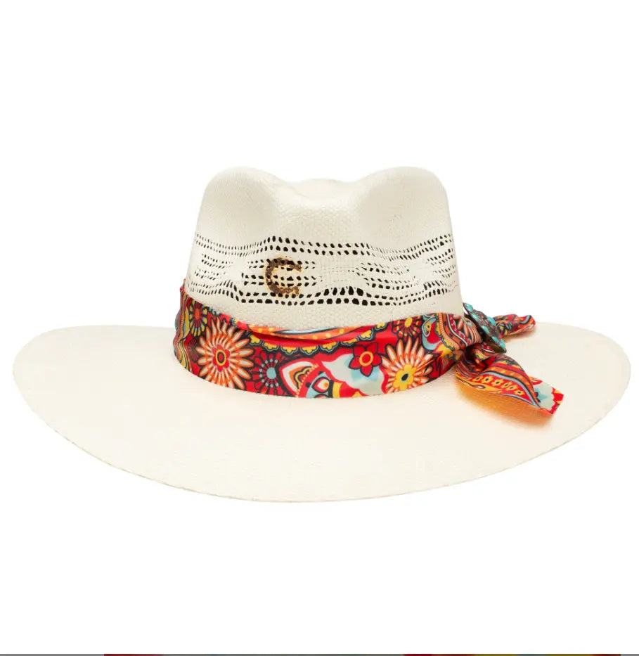 Charlie 1 Horse Chisos Straw Hat Turquoise Concho Band Detail – Last Rodeo