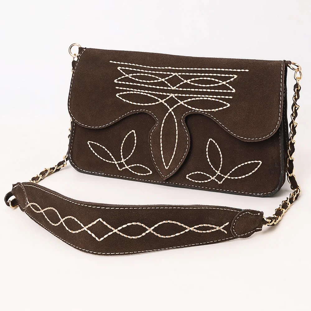 American Darling Brown Suede Western Crossbody Bag with Embroidery Last Rodeo Western Wear & Hat Bar
