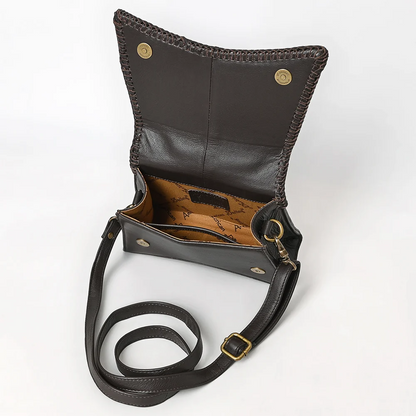American Darling Cowhide Cowboy Scene Leather Crossbody Bag Last Rodeo Western Wear & Hat Bar