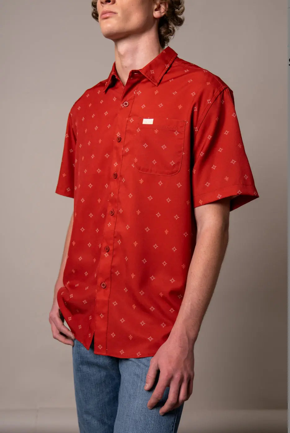 Kimes Ranch Dunn Short Sleeve Western Shirt – Red Star Print Kimes Ranch