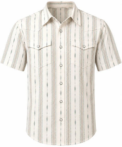 Kimes Ranch Sonny Short Sleeve Western Shirt – Ivory Stripe Kimes Ranch