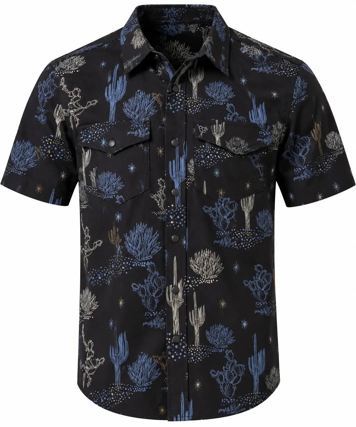 Kimes Ranch Bascom Short Sleeve Western Shirt – Blue Micro Print Kimes Ranch