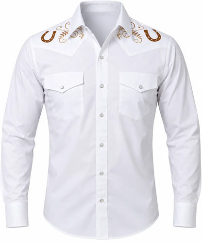 Lucky Horseshoe Embroidered Western Shirt Last Rodeo Western Wear & Hat Bar