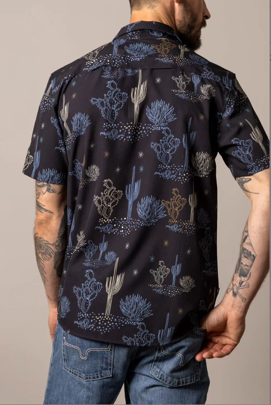 Kimes Ranch Bascom Short Sleeve Western Shirt – Blue Micro Print Kimes Ranch
