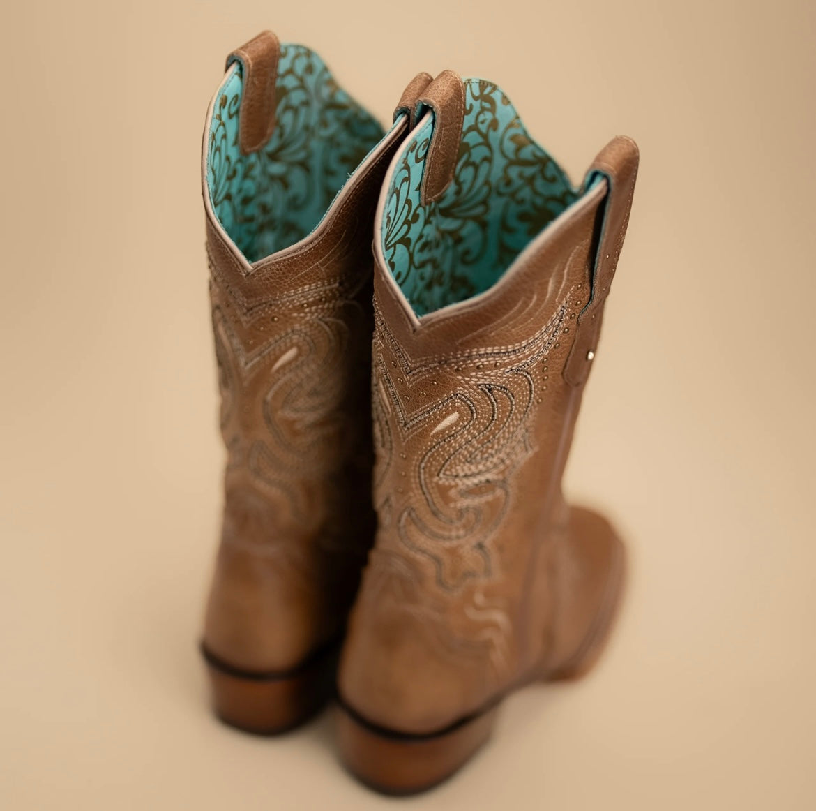 Dusty Caramel Embroidered Cowgirl Boots