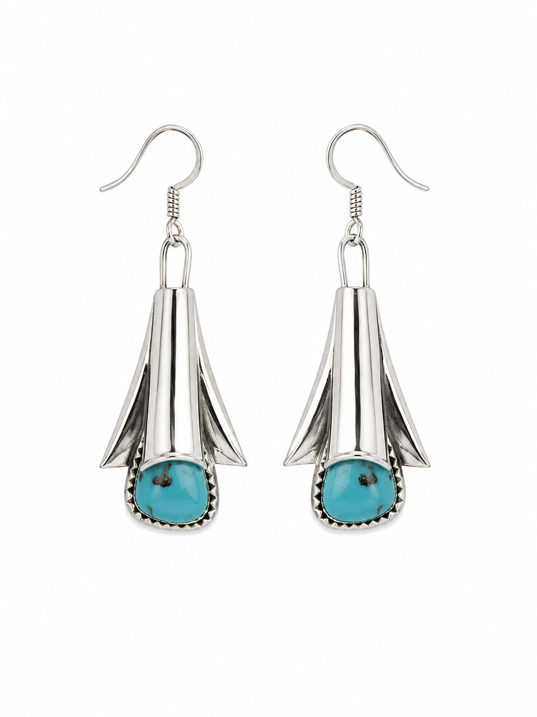 Native American Sterling Silver & Turquoise Squash Blossom Necklace & Earring Set Last Rodeo Western Wear & Hat Bar