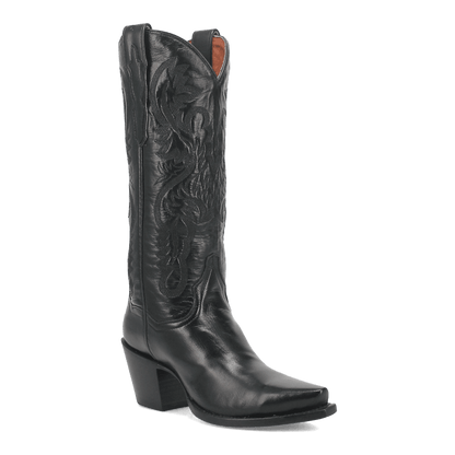 Maria Leather Boot - Black, 45 degree angle