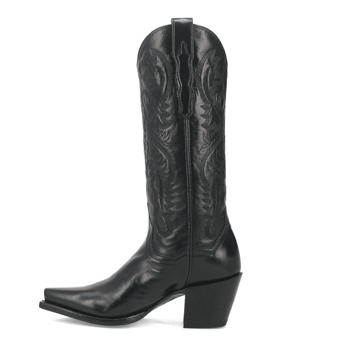 Maria Leather Boot - Black, outside angle