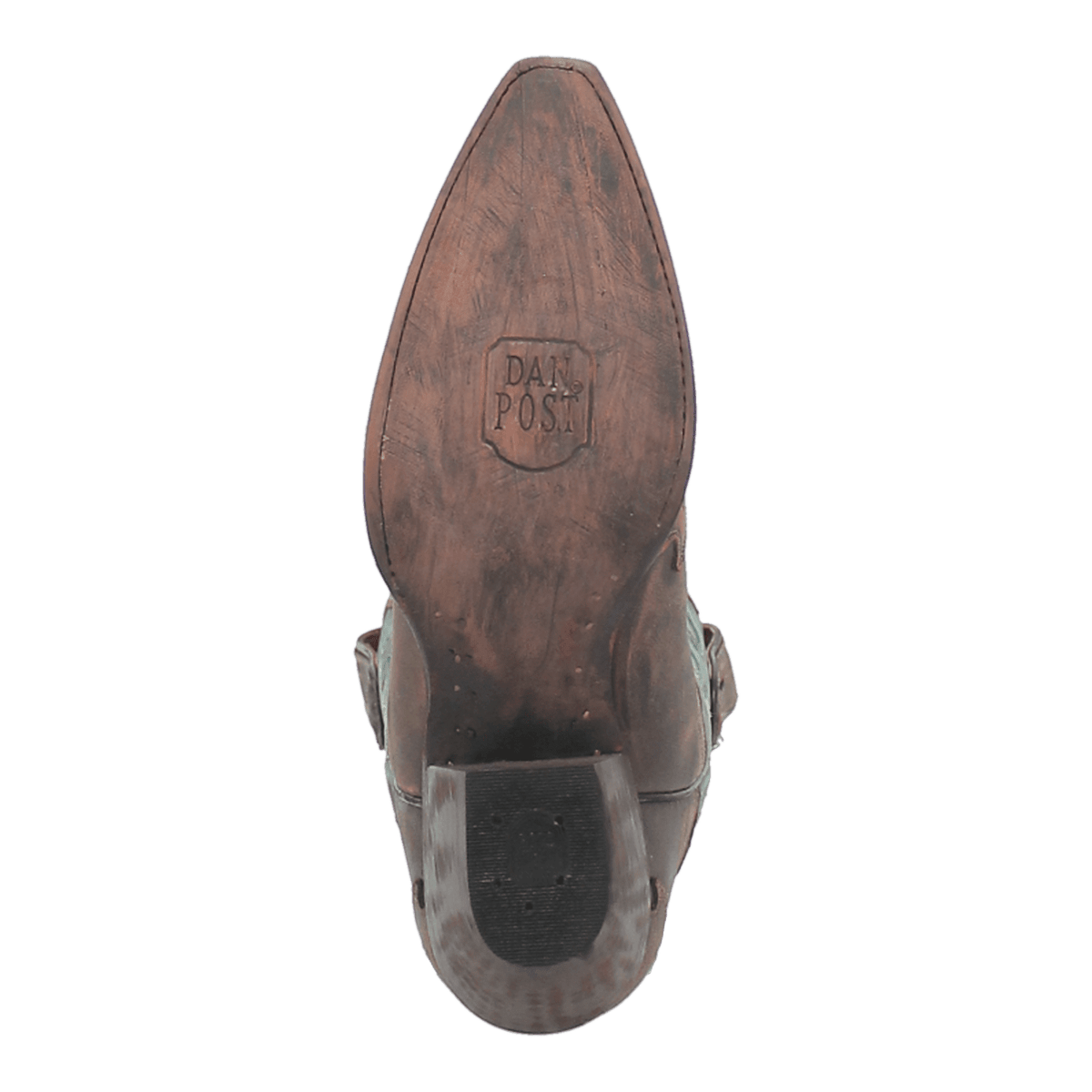Vintage Bluebird Leather Boot - Chocolate/Teal, outsole angle