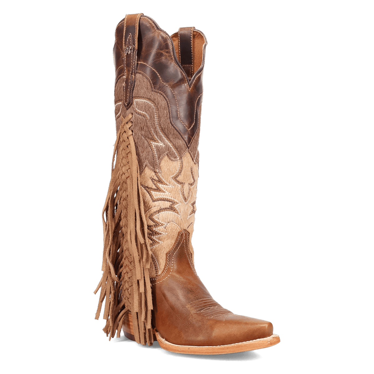 Dayla Leather Boot - Tan, 45 degree angle