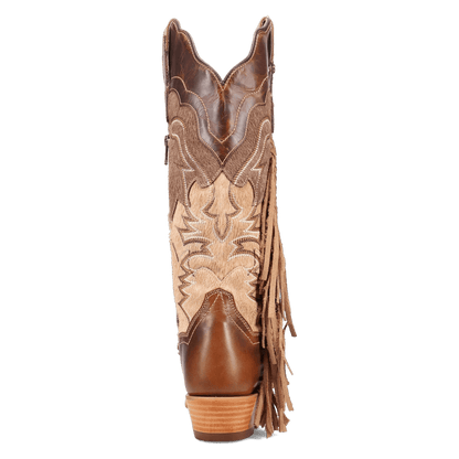 Dayla Leather Boot - Tan, back angle