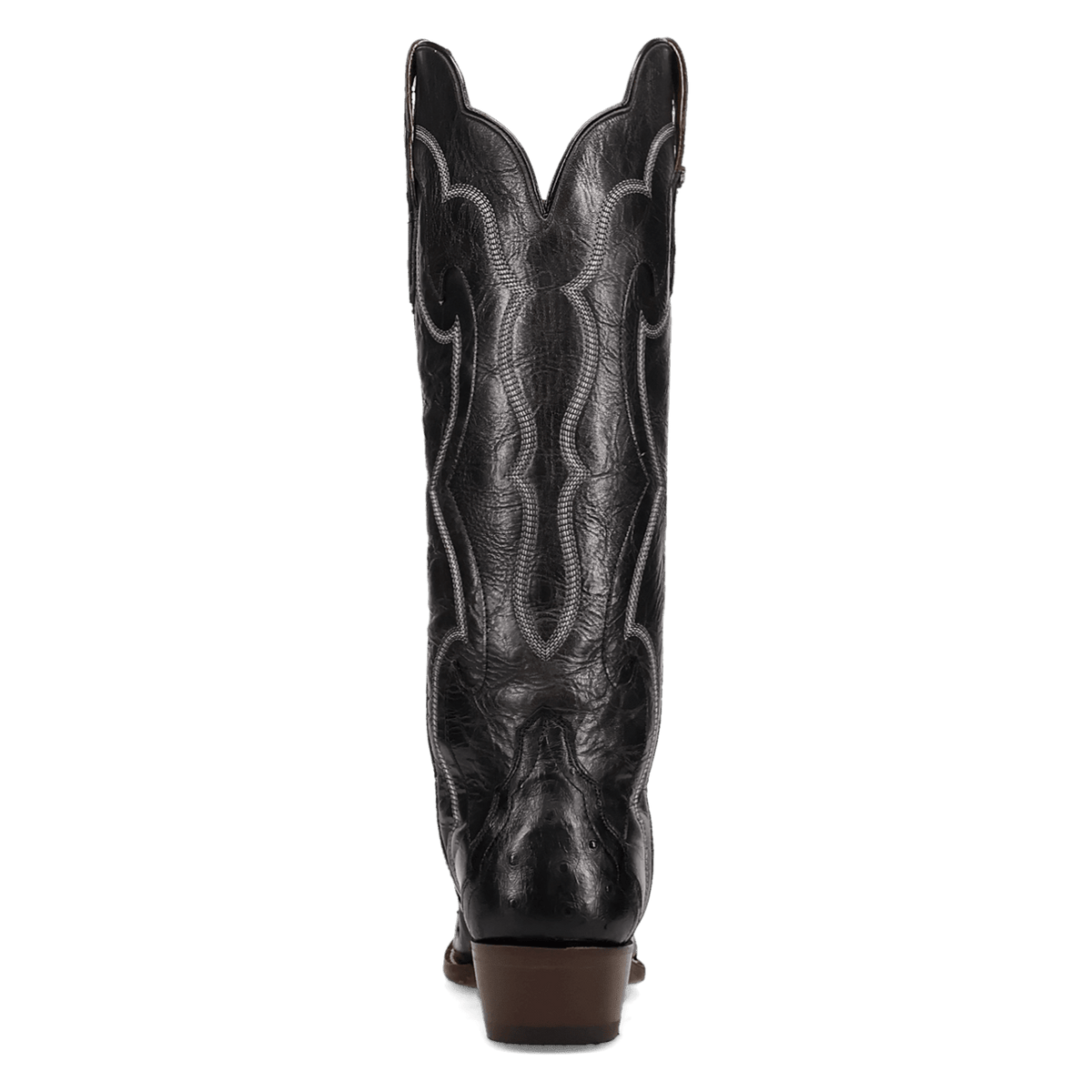 Maravilla Full Quill Ostrich Boot - Black, back angle