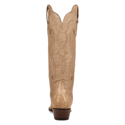 Maravilla Full Quill Ostrich Boot - Tan, back angle