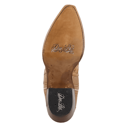 Maravilla Full Quill Ostrich Boot - Tan, outsole angle