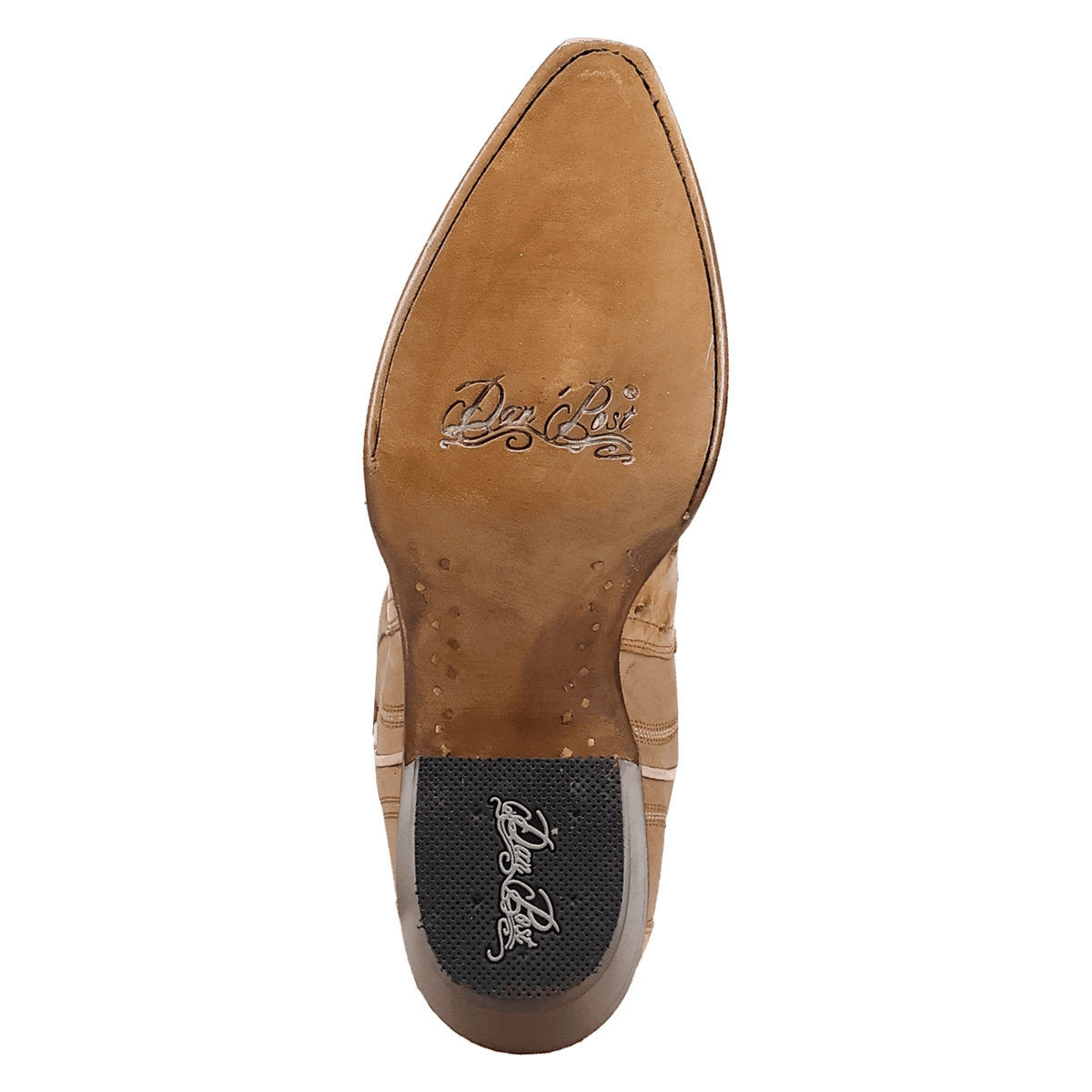 Maravilla Full Quill Ostrich Boot - Tan, outsole angle