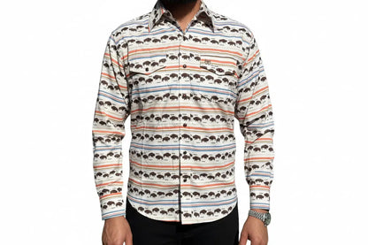 Men's Buffalo Stripe Western Pearl Snap Shirt Last Rodeo Western Wear & Hat Bar