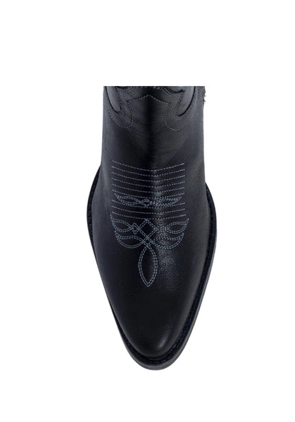 Black Embroidered Tall Western Boots