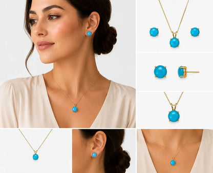 Elegant turquoise necklace and earrings set