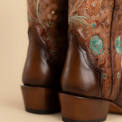 Desert Blossom Square Toe Cowgirl Boots