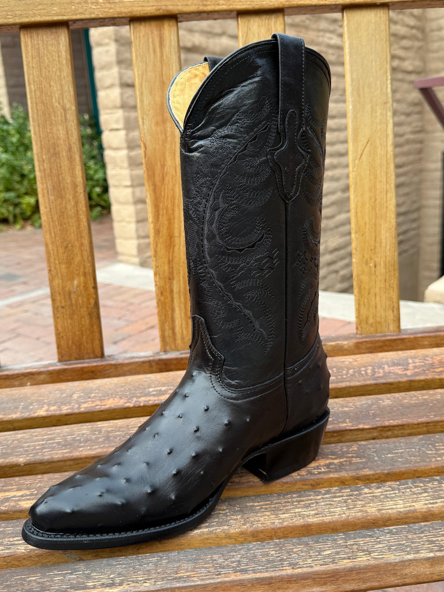 Black Ostrich Cowboy Boots