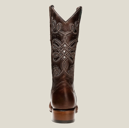 Dark Chocolate Embroidered Cowgirl Boots