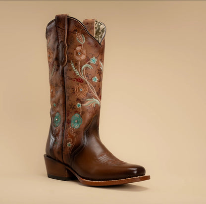 Desert Blossom Square Toe Cowgirl Boots