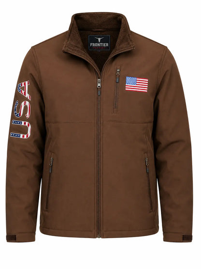 Frontier Patriot Softshell Western Jacket – Saddle Brown Last Rodeo Western Wear & Hat Bar