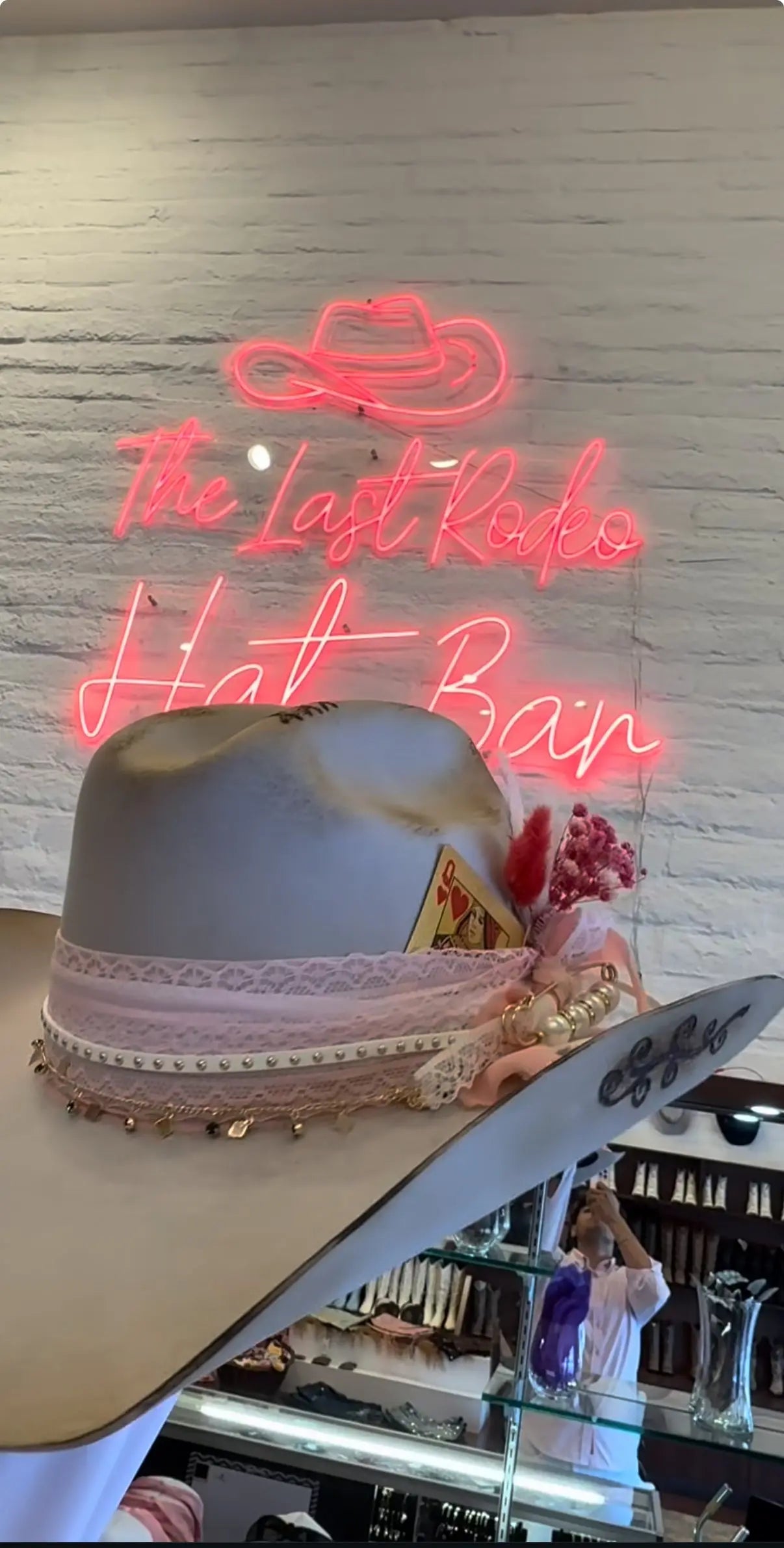 Blush Lace Cowgirl Hat – Custom Felt Western Hat with Pearl & Charm Band 🤠🌸 Last Rodeo Western Wear & Hat Bar