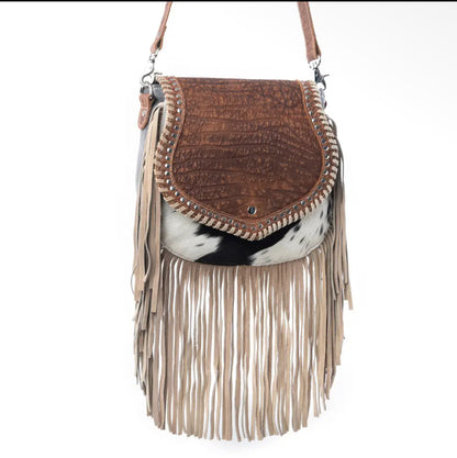 Myra Bag Western Cowhide Fringe Crossbody Bag – Brown Last Rodeo Western Wear & Hat Bar