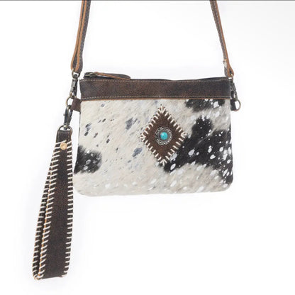 Myra Bag Cowhide Western Crossbody & Wristlet Bag – Black & White Last Rodeo Western Wear & Hat Bar