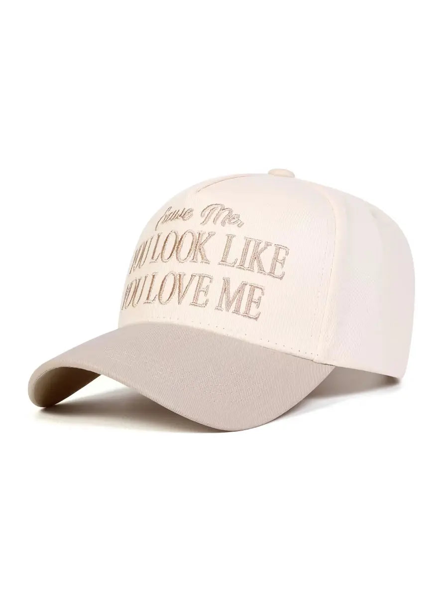 Save Me Cowboy Trucker Hat – ‘You Look Like You Love Me’ Western Cap | Cream & Pink Snapback Last Rodeo Western Wear & Hat Bar