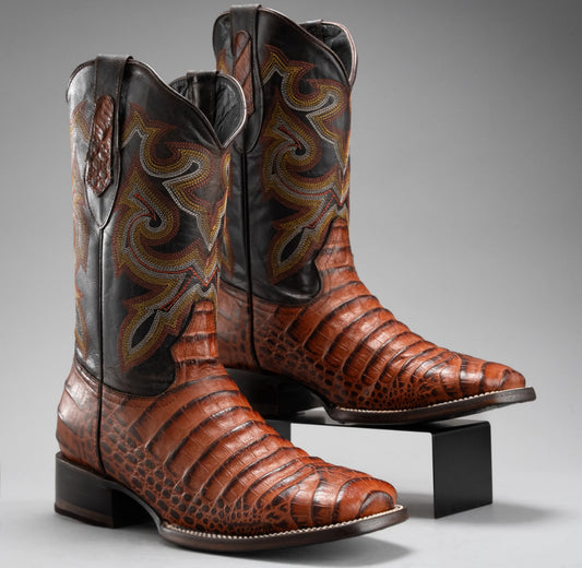 Exotic Caiman Belly Cowboy Boots Square Toe