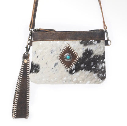 Myra Bag Cowhide Western Crossbody & Wristlet Bag – Black & White Last Rodeo Western Wear & Hat Bar
