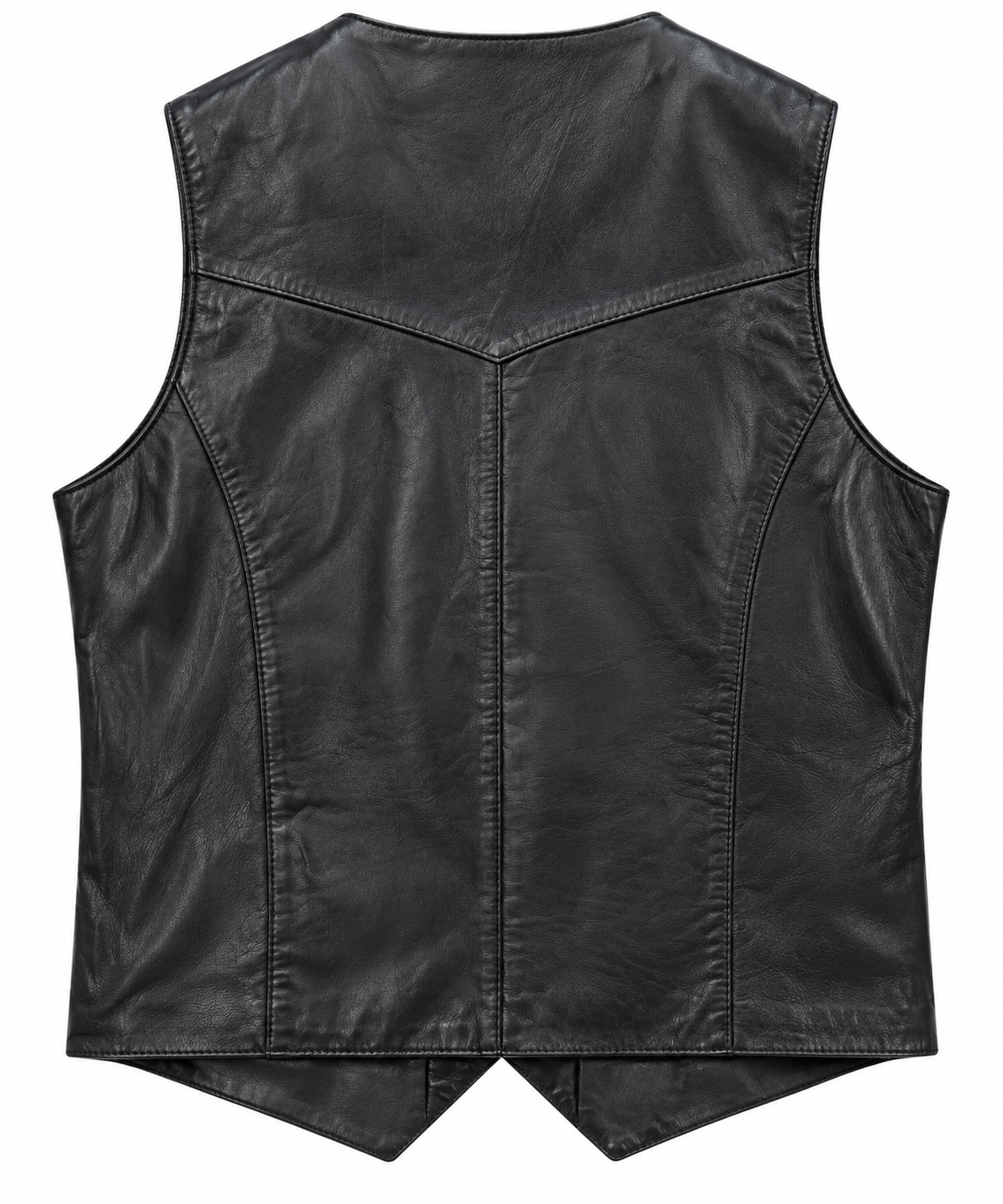 Men’s Black Leather Western Cowboy Vest