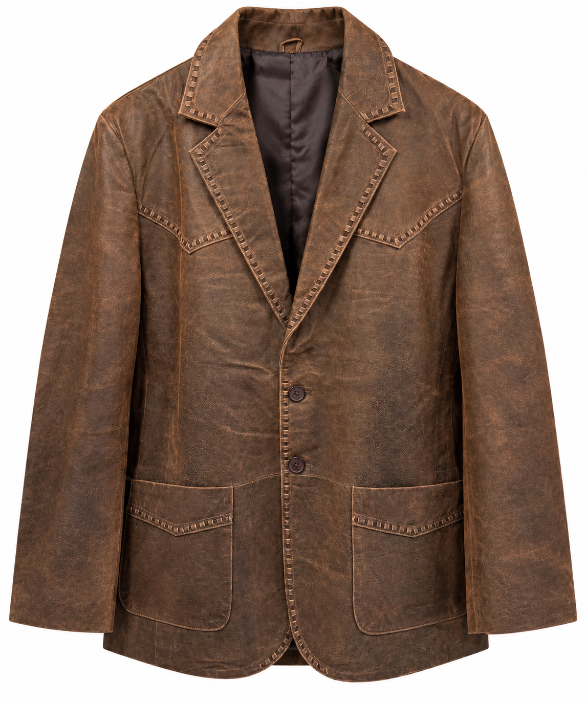 Men’s Lightweight Lambskin Leather Western Wedding Blazer