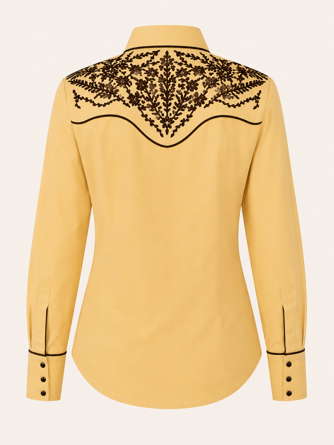 Women’s Yellow & Brown Embroidered Western Shirt Last Rodeo Western Wear & Hat Bar