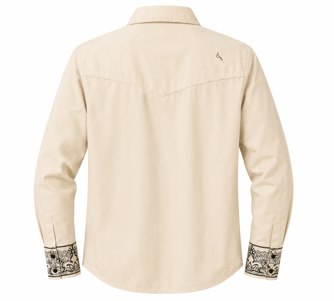 Men's Cream Western Pearl Snap Shirt with Navy Floral Embroidery – The American West The American West