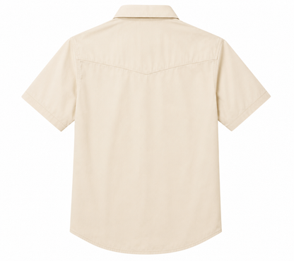 Men's Cream Western Short Sleeve Shirt with Diamond Embroidery – The American West The American West