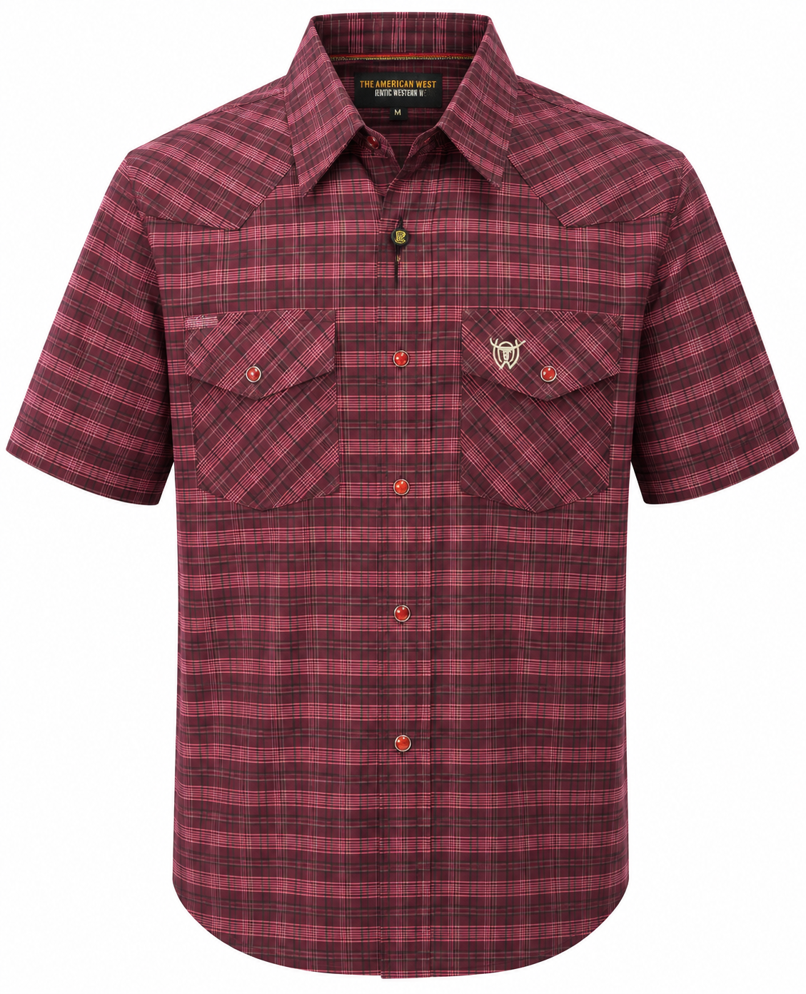 Men's Burgundy Printed Half Sleeve Western Shirt – The American West The American West